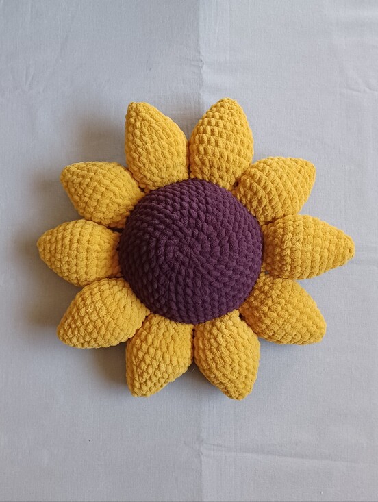Other - Handmade Crochet Sunflower Decorative Pillow